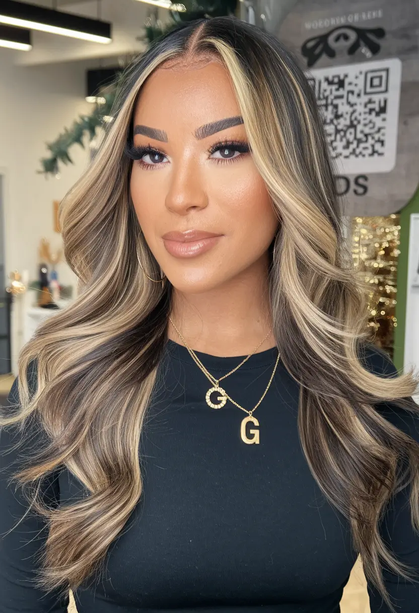 fall hair colors for cool skin tones Bold Money Piece with Cool Contrast