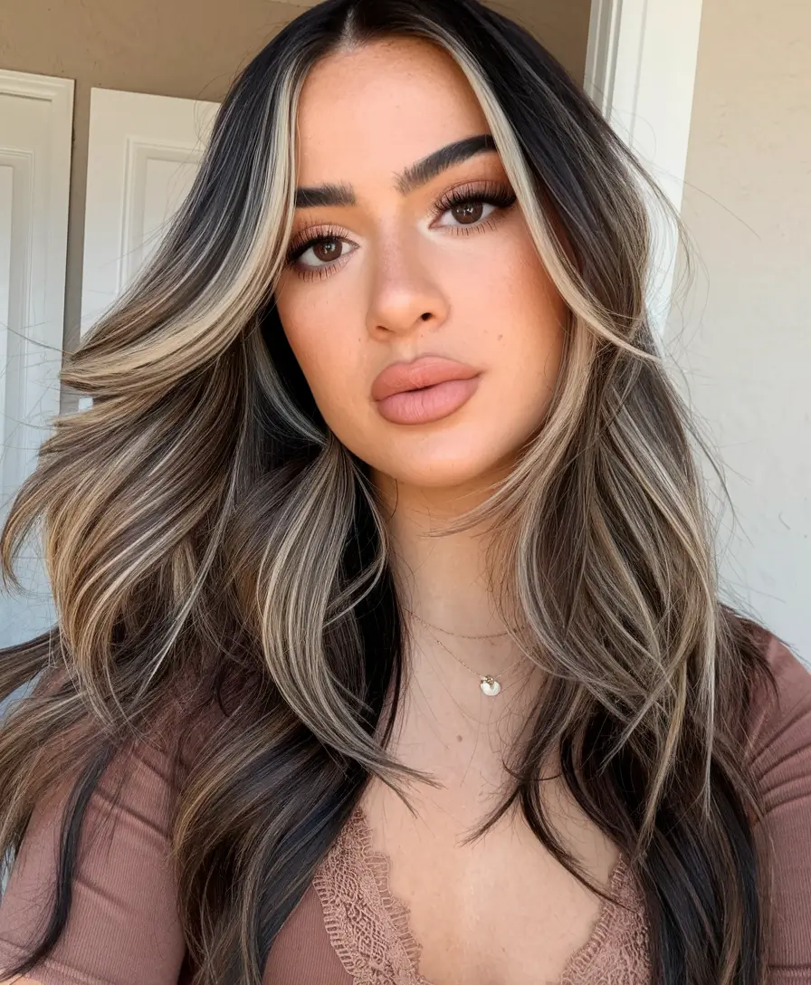 fall hair colors for cool skin tones Face-Framing Frosted Mocha Layers