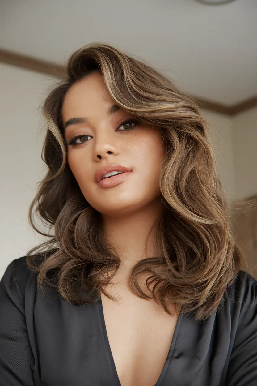 fall hair colors for cool skin tones Toasted Cocoa Curls with Soft Flicks