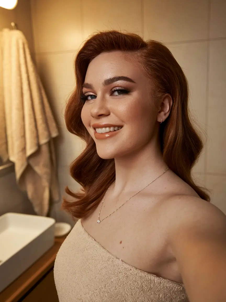 round face haircuts long layers+Retro Hollywood Waves with a Side Sweep