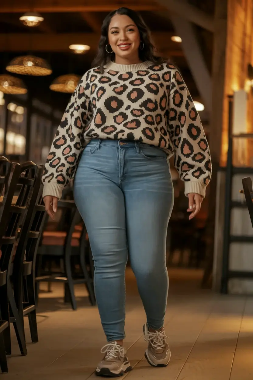 Chic Fall outfits for Curvy Women in 2025+Playful Neutrals and Leopard Statements