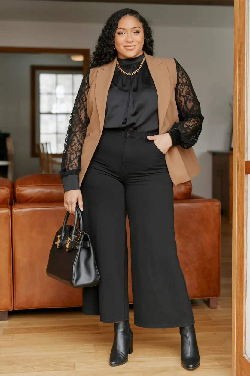 Chic Fall outfits for Curvy Women in 2025+Sleek Neutrals with a Luxe Touch