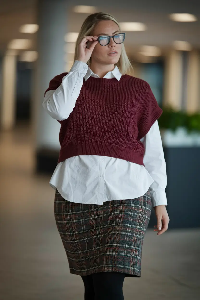 Chic Fall outfits for Curvy Women in 2025+Preppy Meets Timeless Fall Charm