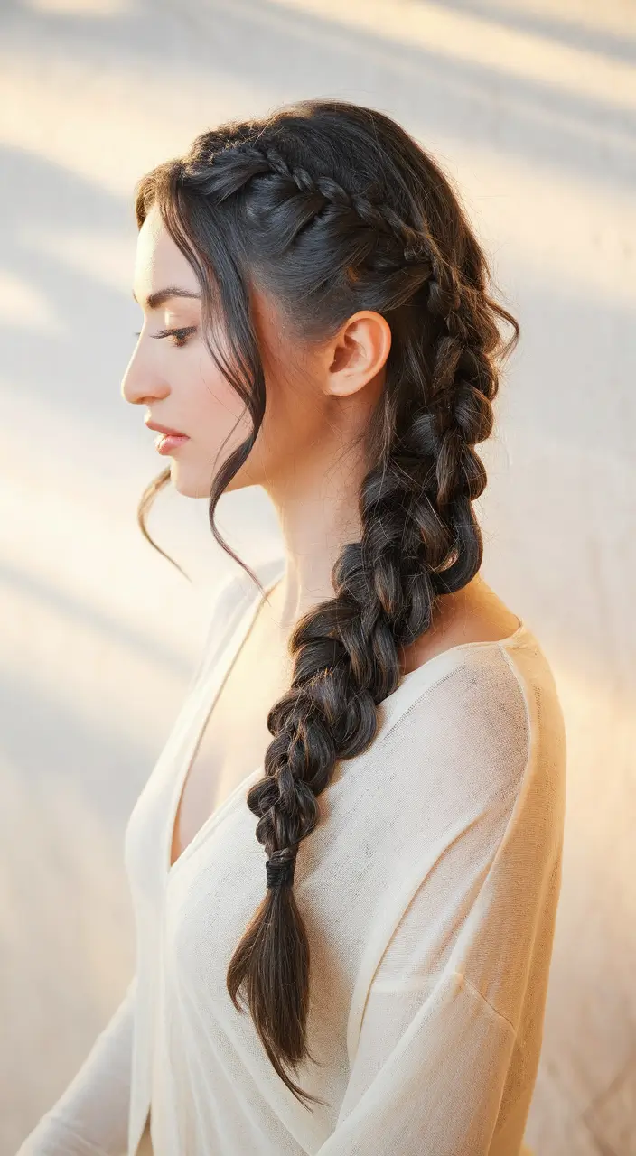 fall hairstyles for braids Romantic Side Braid with Volume