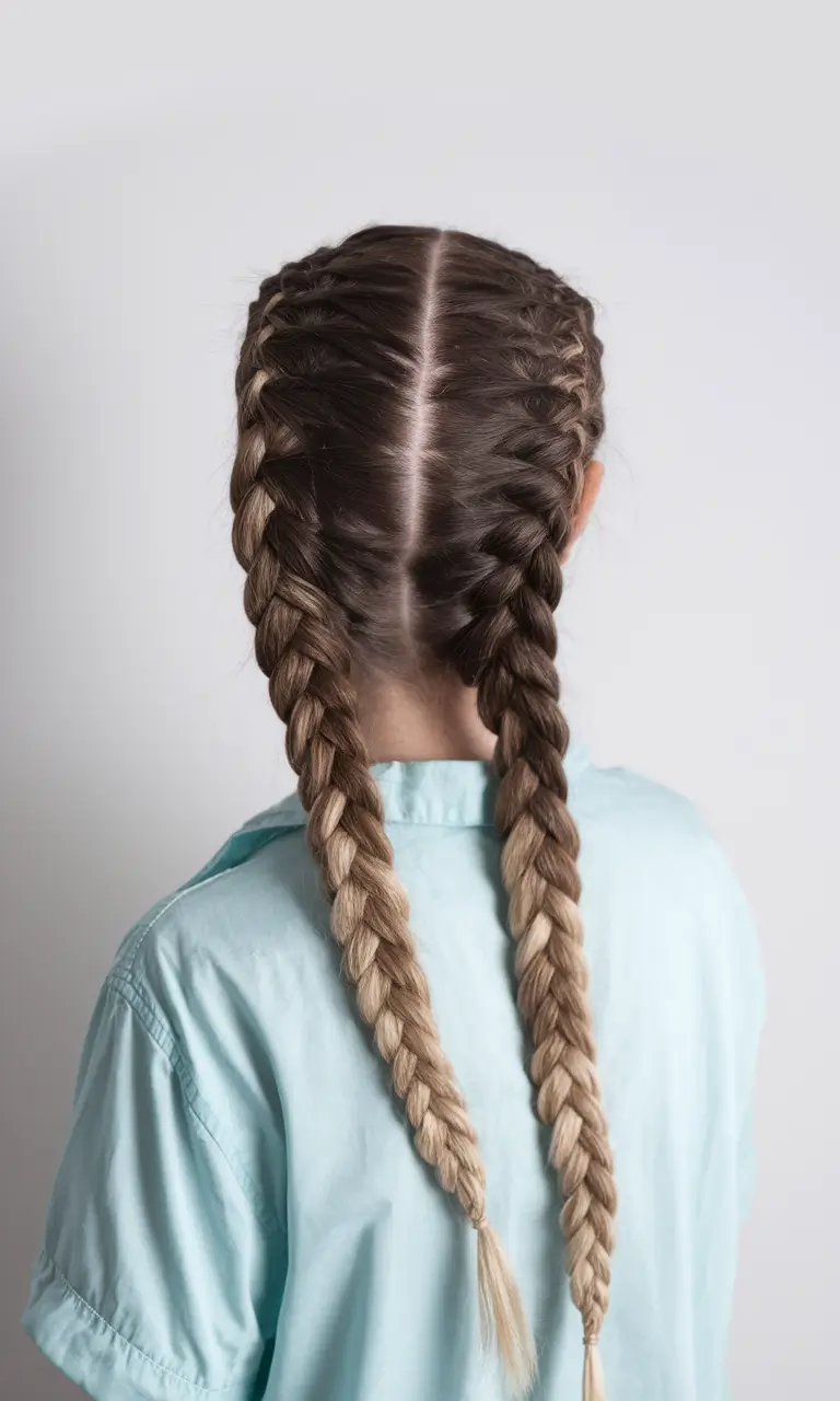fall braids hairstyles Chunky Double Braids with Natural Warmth