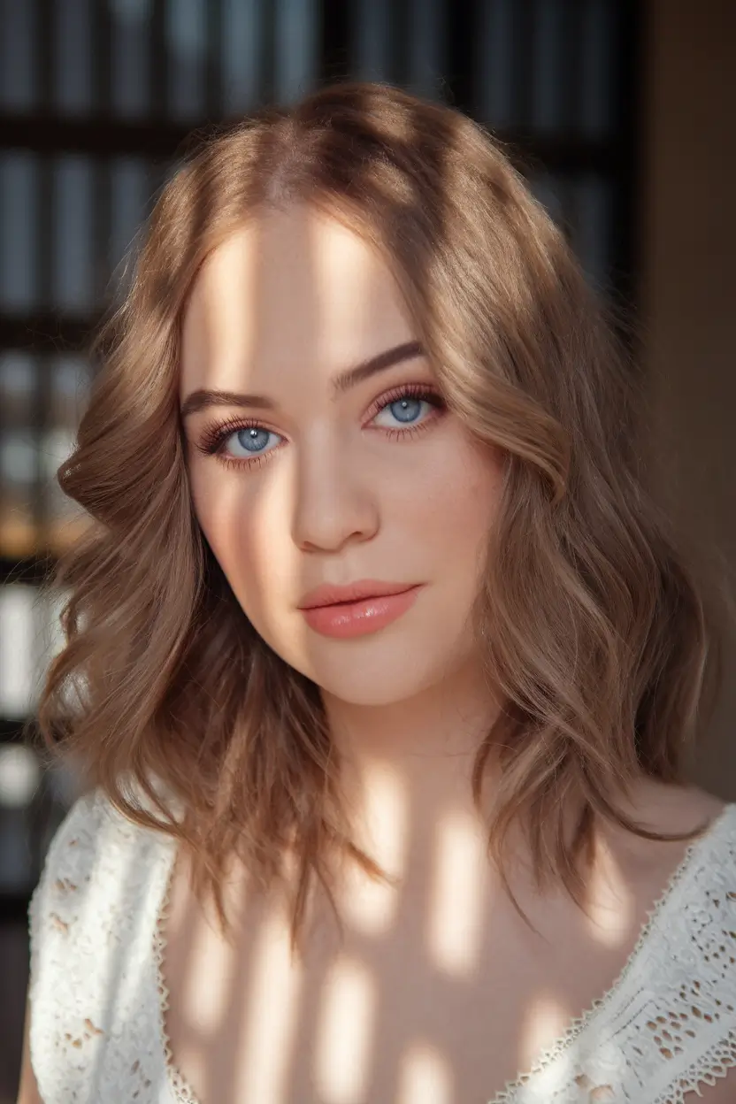Fall 2025 Hair Colors for Warm Skin Tones Neutral Brown Waves with Low-Key Volume