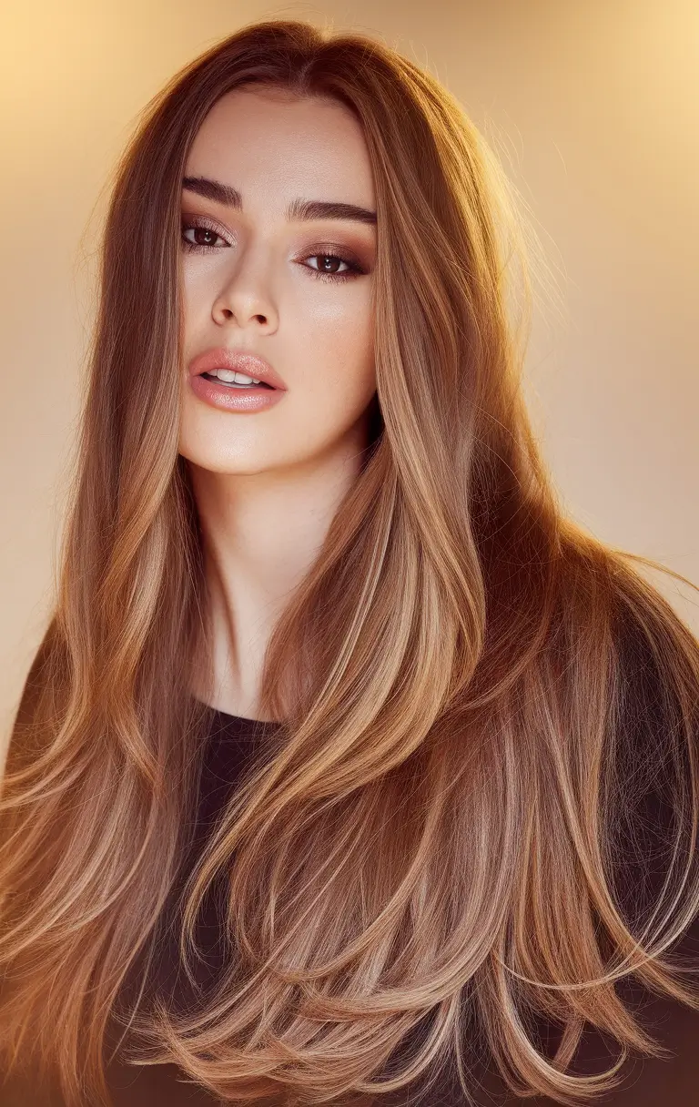 Fall 2025 Hair Colors for Warm Skin Tones+Layered Chestnut Brown with Subtle Radiance