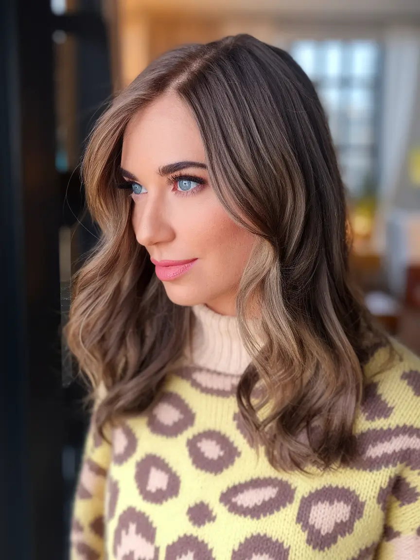 Fall 2025 Hair Colors for Warm Skin Tones Face-Framing Mocha with Creamy Balayage