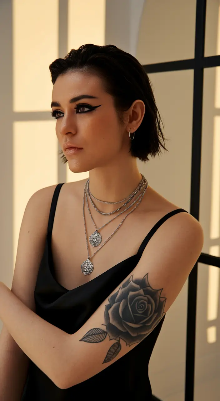 fall hairstyles Short Wet-Look Grunge Revival