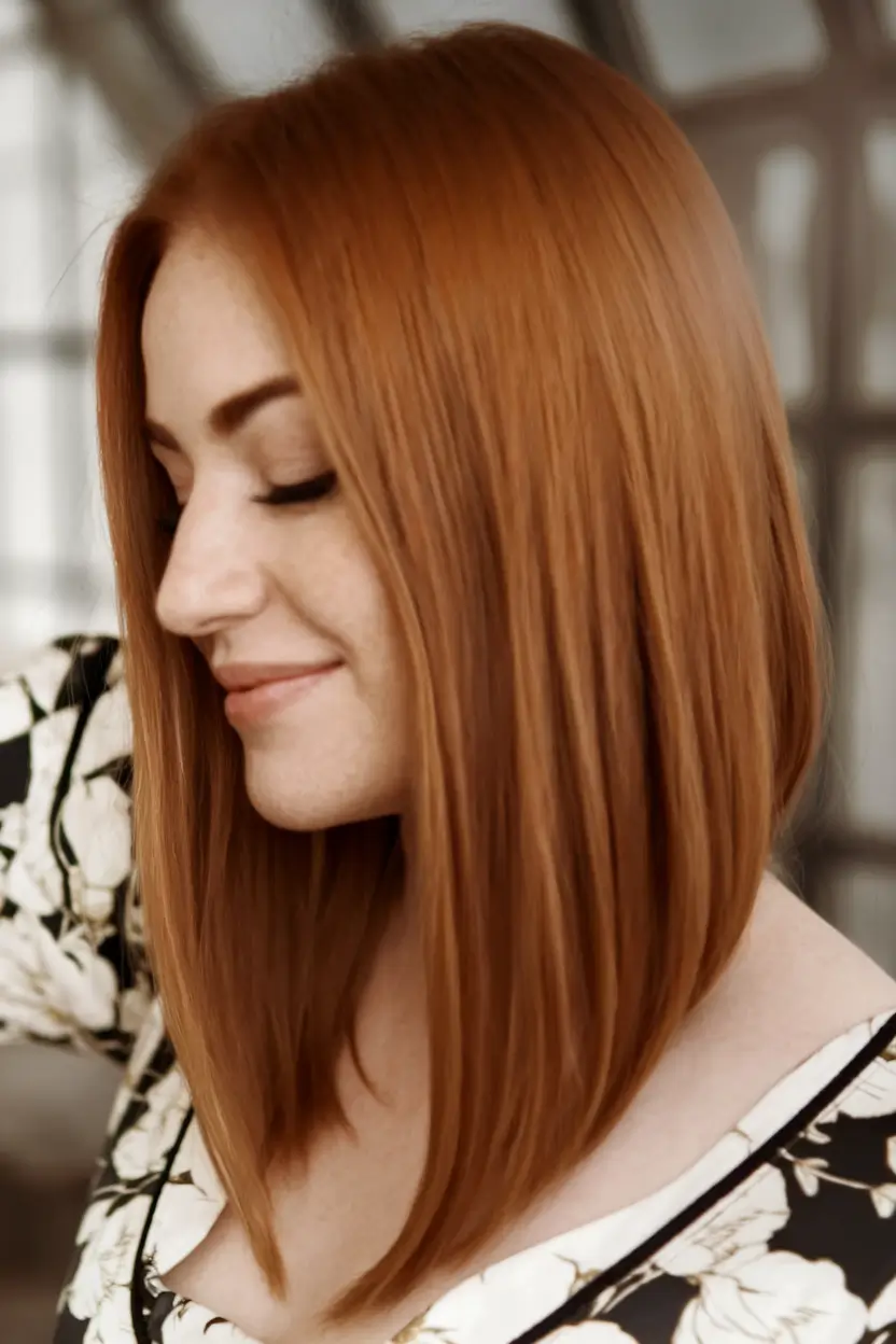 fall hairstyles Asymmetrical Auburn Blunt Cut
