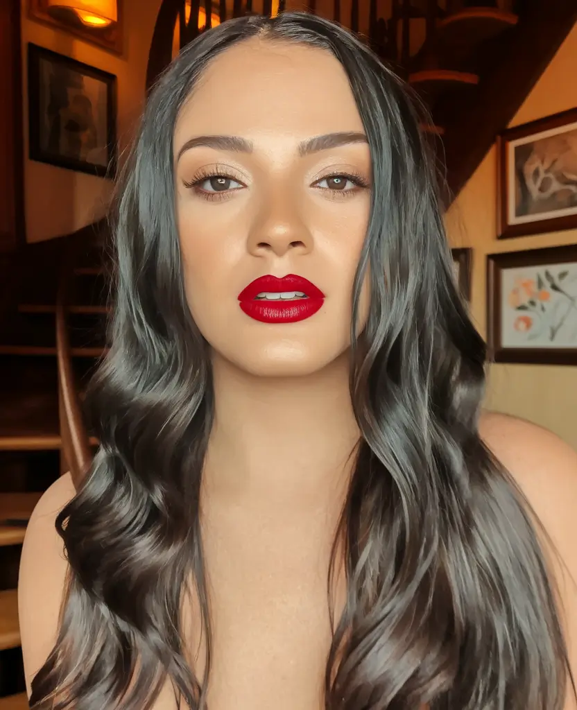 fall hairstyles Loose Waves with High-Drama Shine