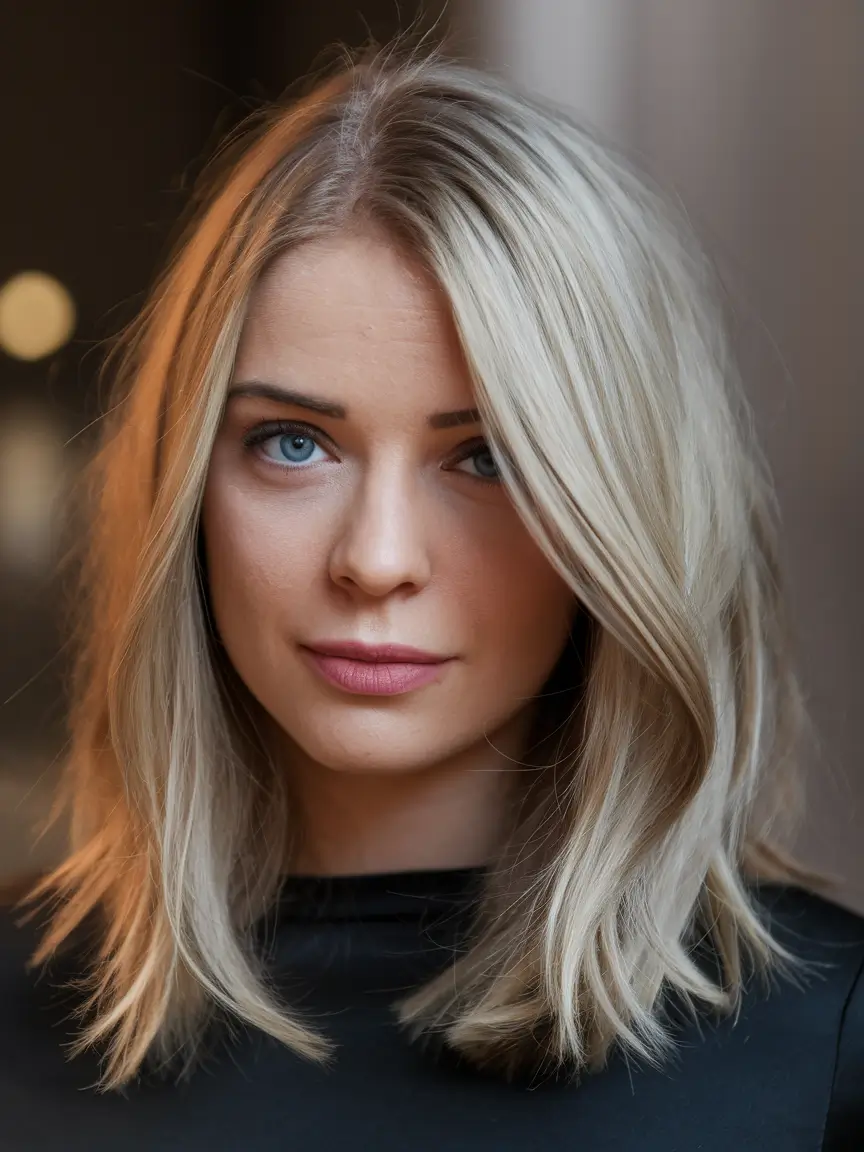 fall hairstyle for medium hair Blonde Luxe Layers with Movement