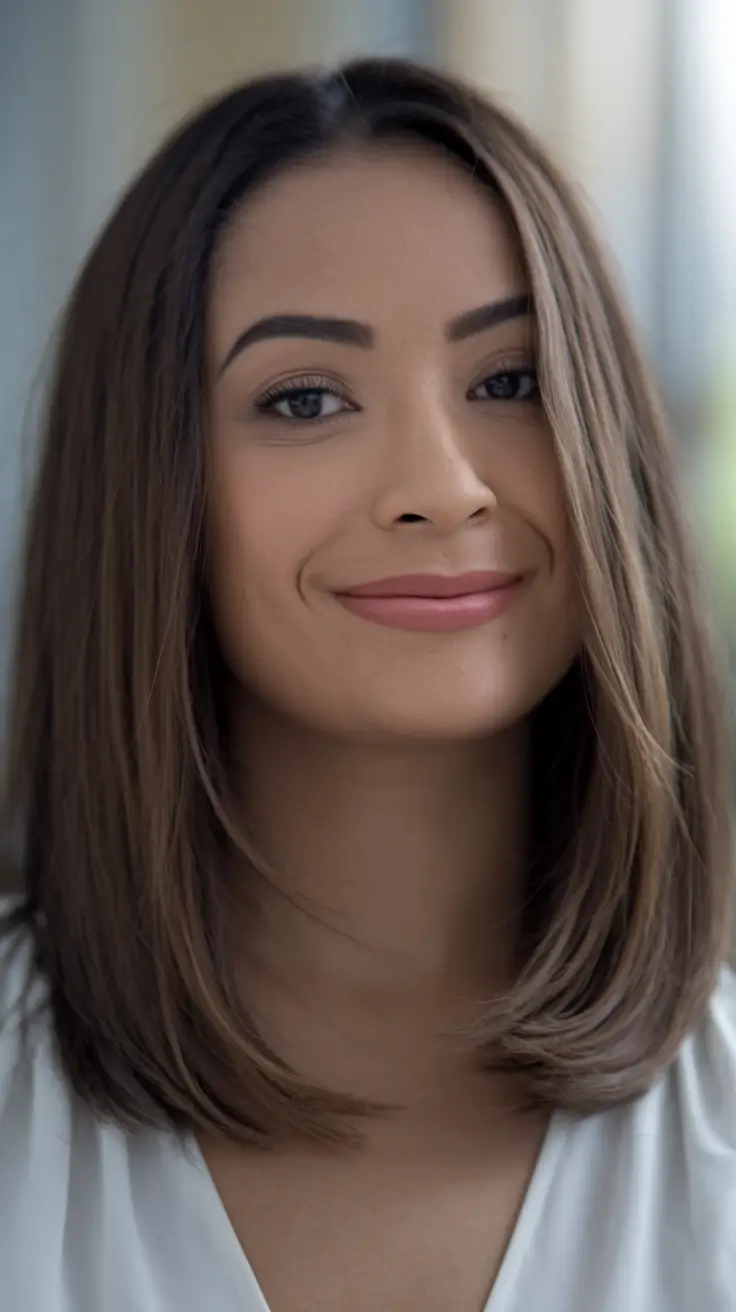 fall hairstyle for medium hair+Soft Layers with Natural Warmth
