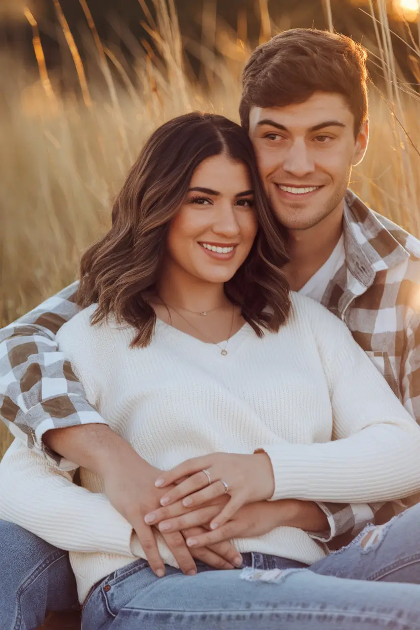 fall family photo outfits ideas 2025+Textured Layers and Cozy Couple Goals