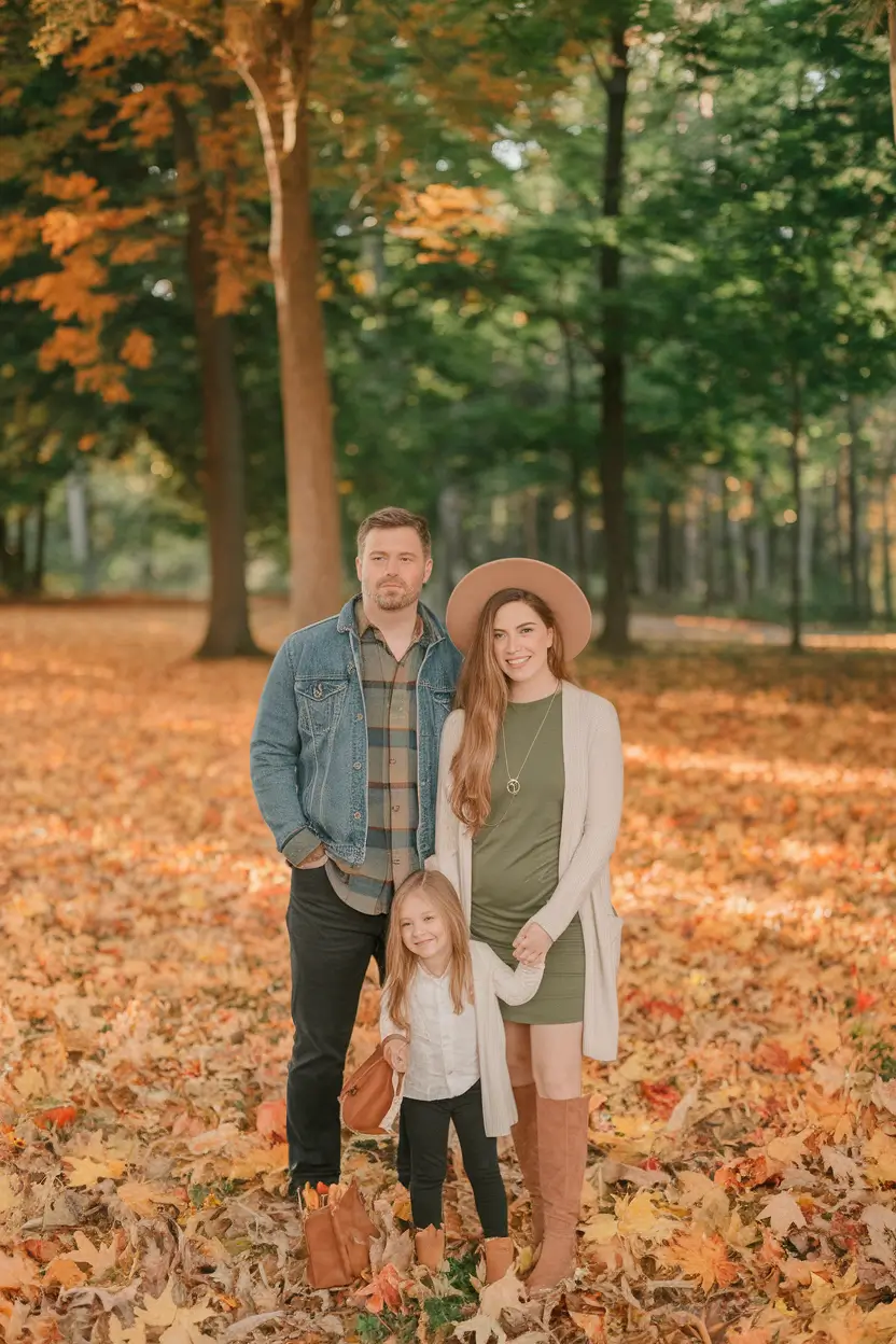 fall family photo outfits ideas 2025+Layered Neutrals With Earthy Western Vibes