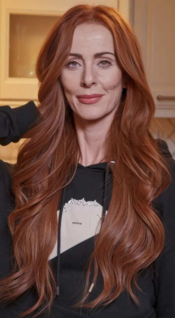 Fall hair color ideas 2025 for women over 40 Cinnamon Spice with Subtle Shine