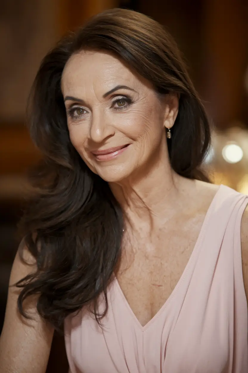fall hair color ideas for women over 50 Espresso Elegance with Lifted Volume