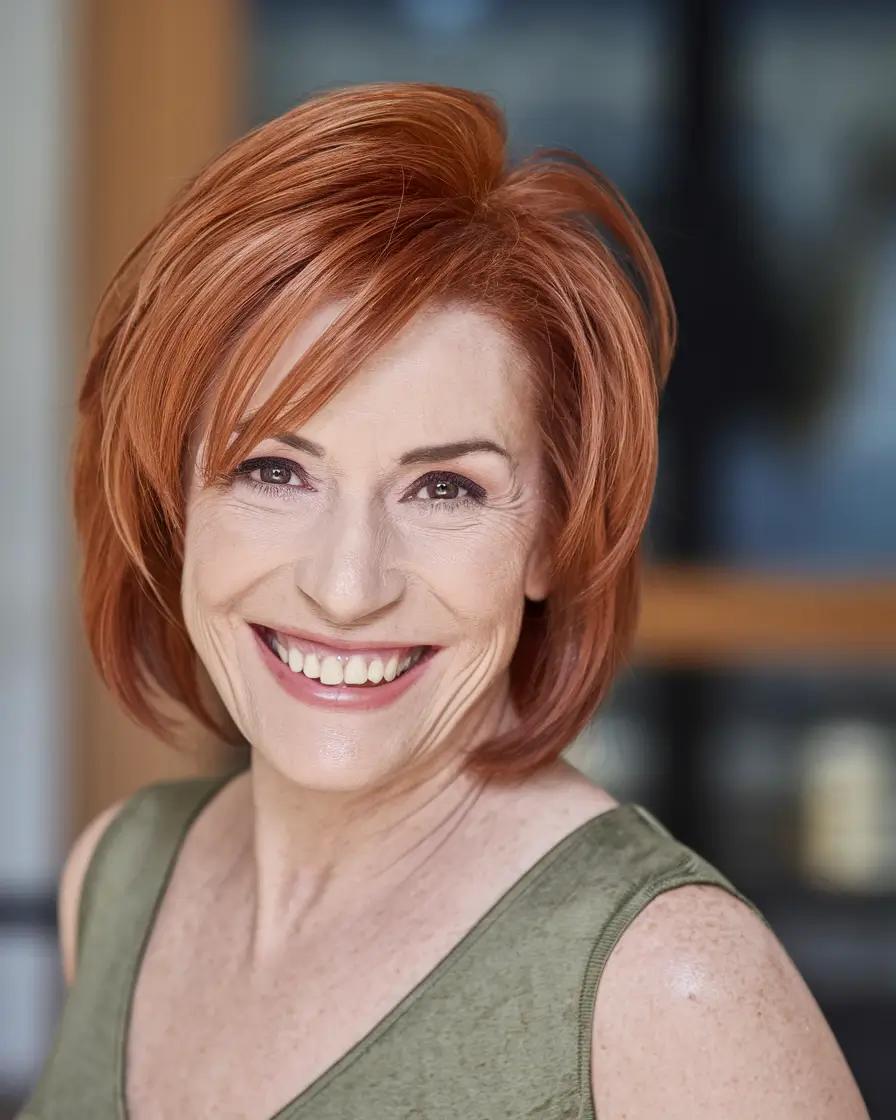 Fall hair color ideas 2025 for women over 60+Vibrant Auburn Layers with Lifted Crown