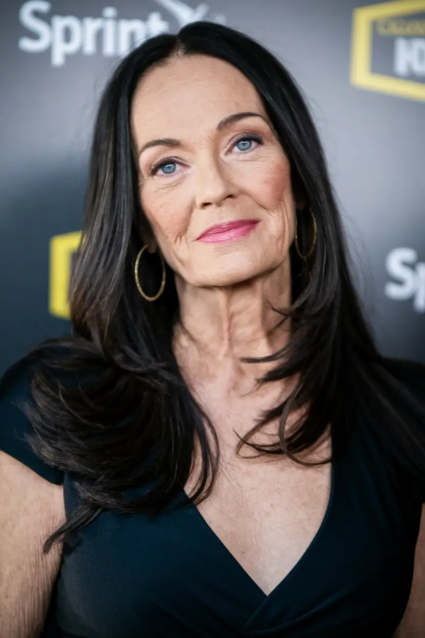 Fall hair color ideas 2025 for women over 60+Glossy Jet Black with Face-Framing Layers
