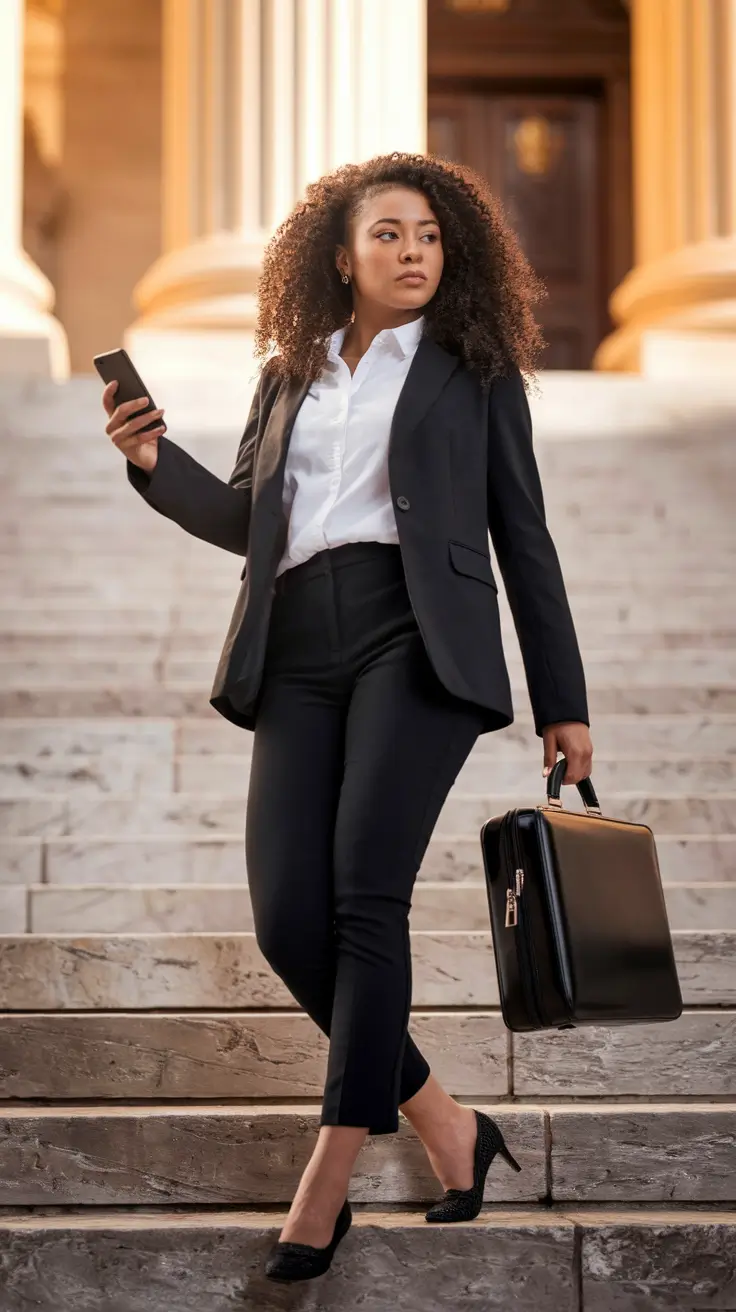 fall office outfits for women Tailored Confidence in Monochrome