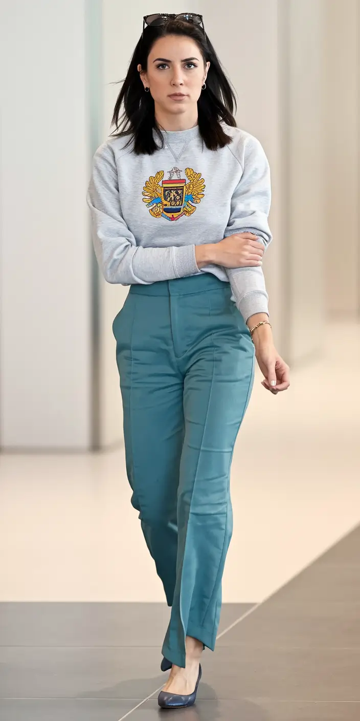 classy business casual+Blending Crestcore With Elegance