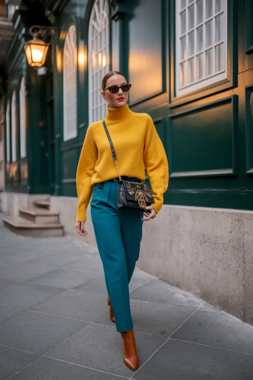classy-business-casual+Modern Color Blocking for the Bold at Heart