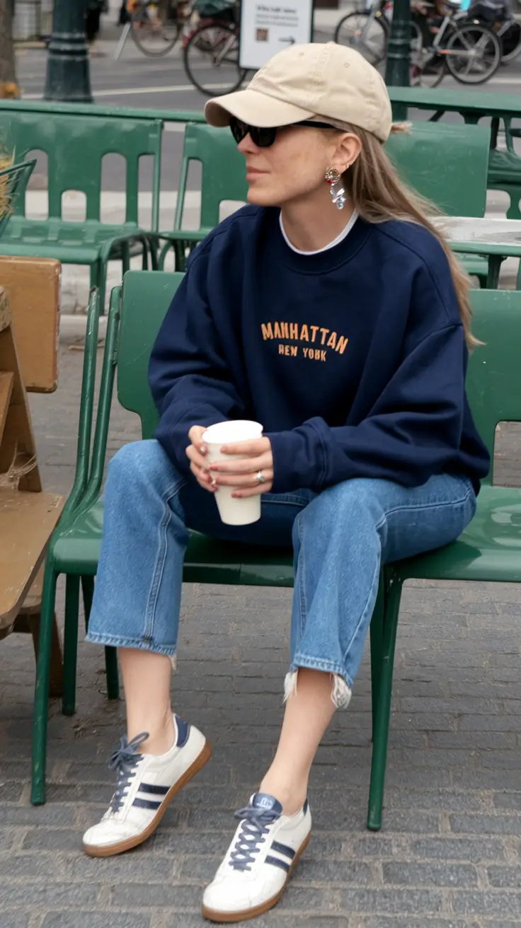 Casual autumn street style casual+Sporty Cool Meets Coffee Break