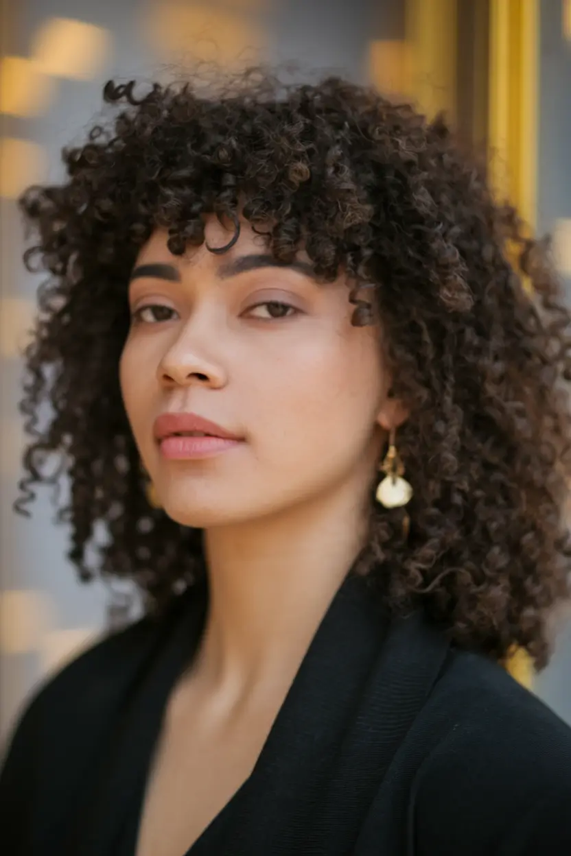 fun fall hair colors Dark Cocoa Curls with Natural Volume