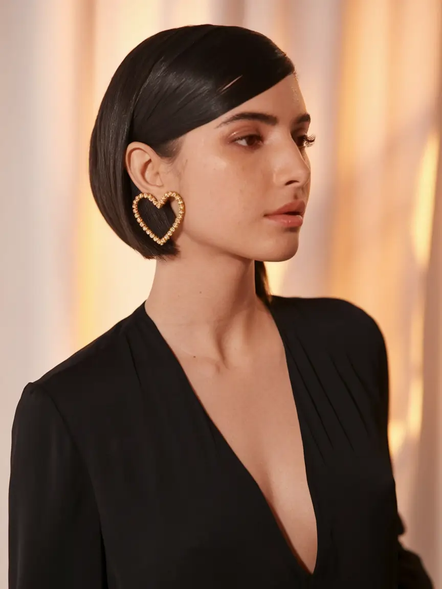 fun fall hair colors black hair Polished Noir Bob with Luxe Shine