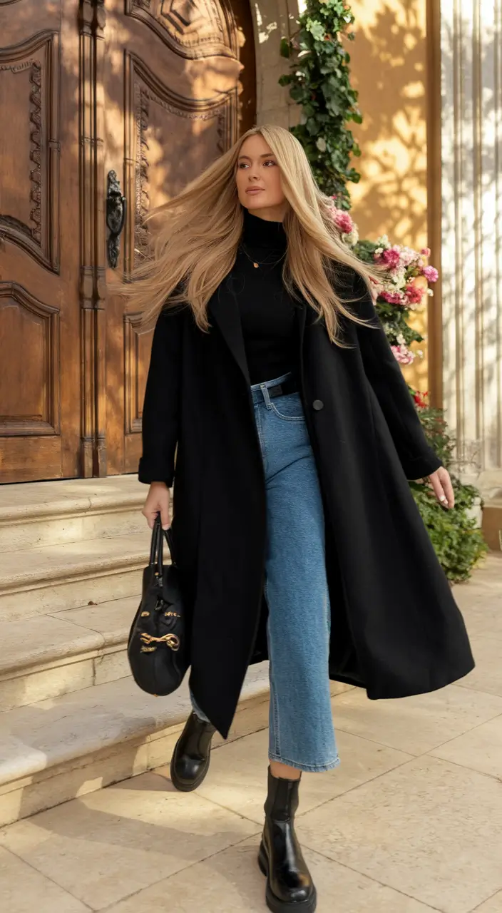 Hot Fall outfits Trends to Copy in 2025+Cozy Outerwear Meets Classic Denim Cool
