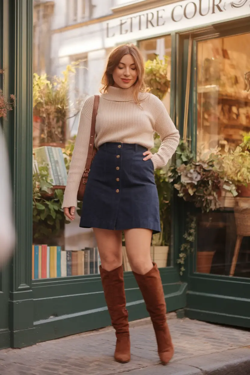 midsize fall outfits Cozy Bookstore Charm with a Twist