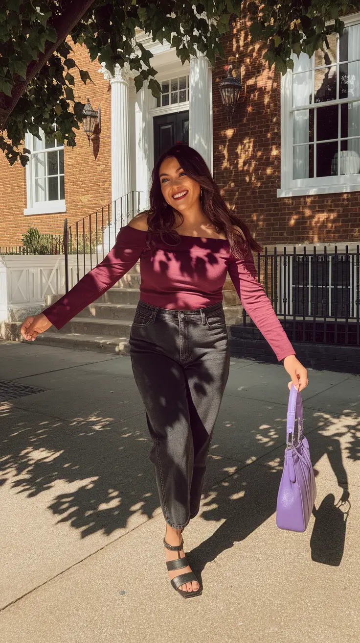 midsize fall outfits Berry Bold and Effortlessly Cool
