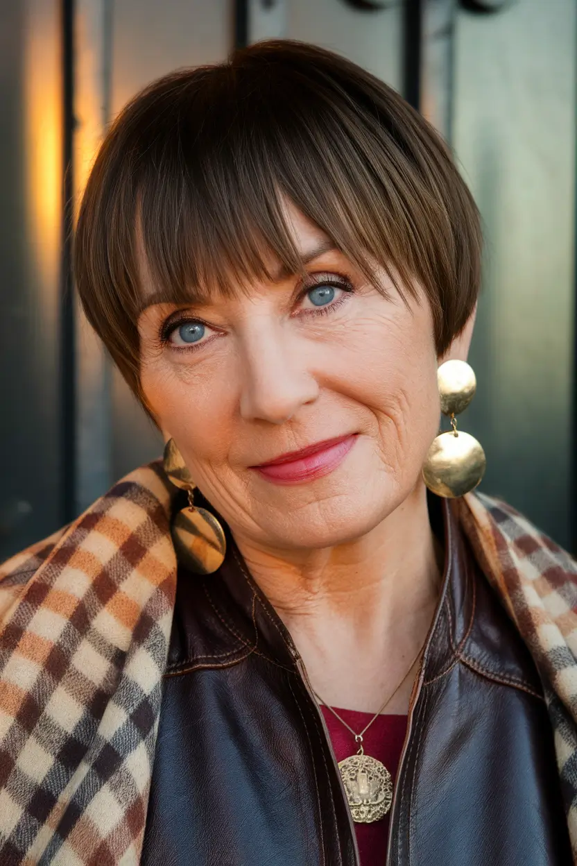Hair trends 2025 Polished Mushroom Bob with Micro Fringe