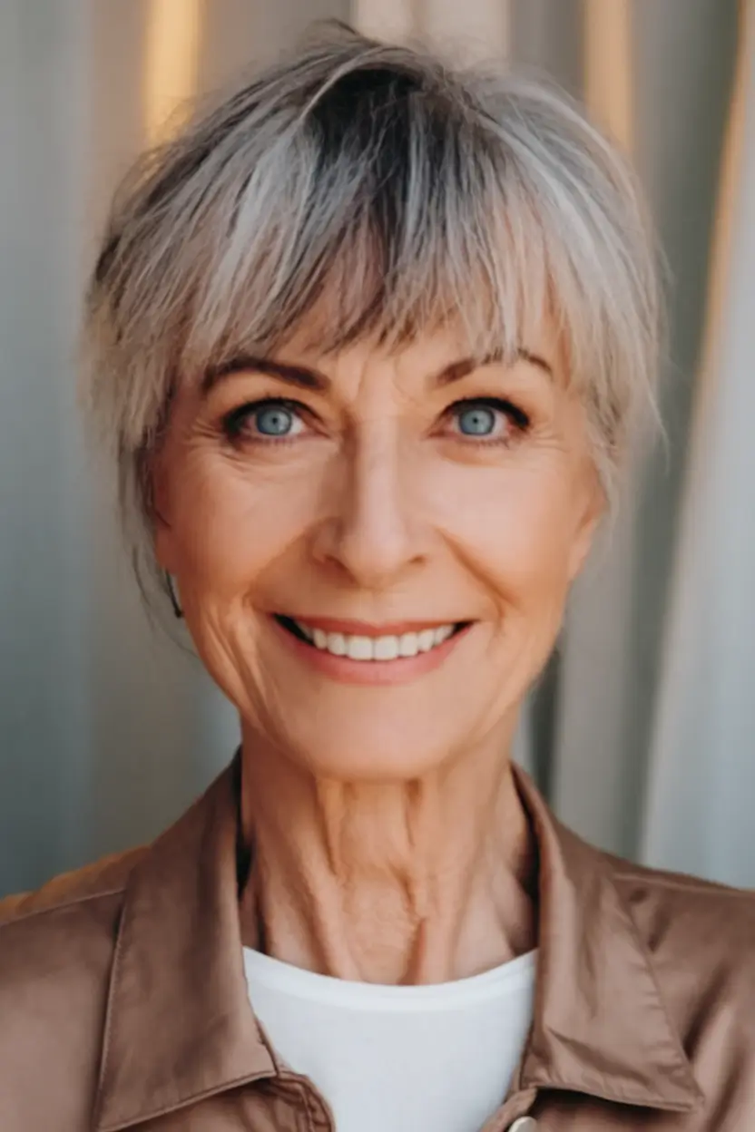 Hair trends 2025 Soft Pixie with Wispy Fringe