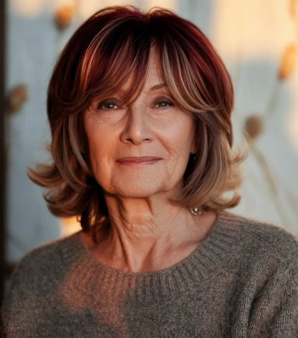 Hair trends 2025 Voluminous Bob with Burgundy Tones