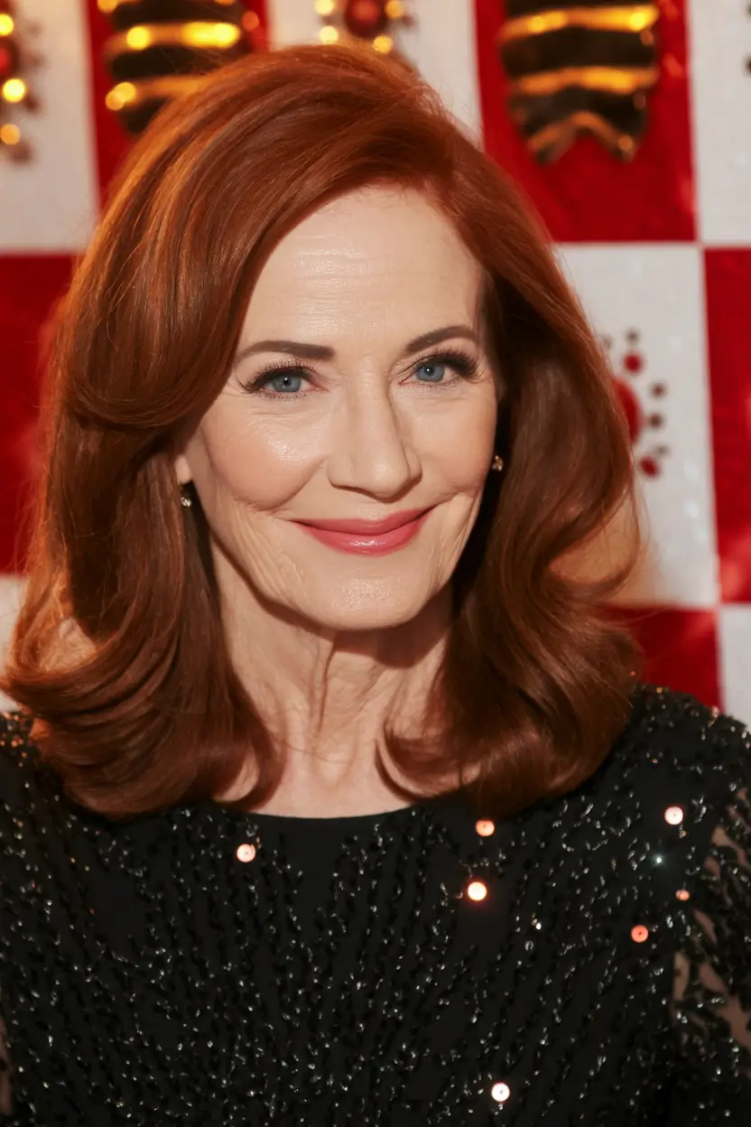 Hair trends 2025 Timeless Red with Mid-Length Layers