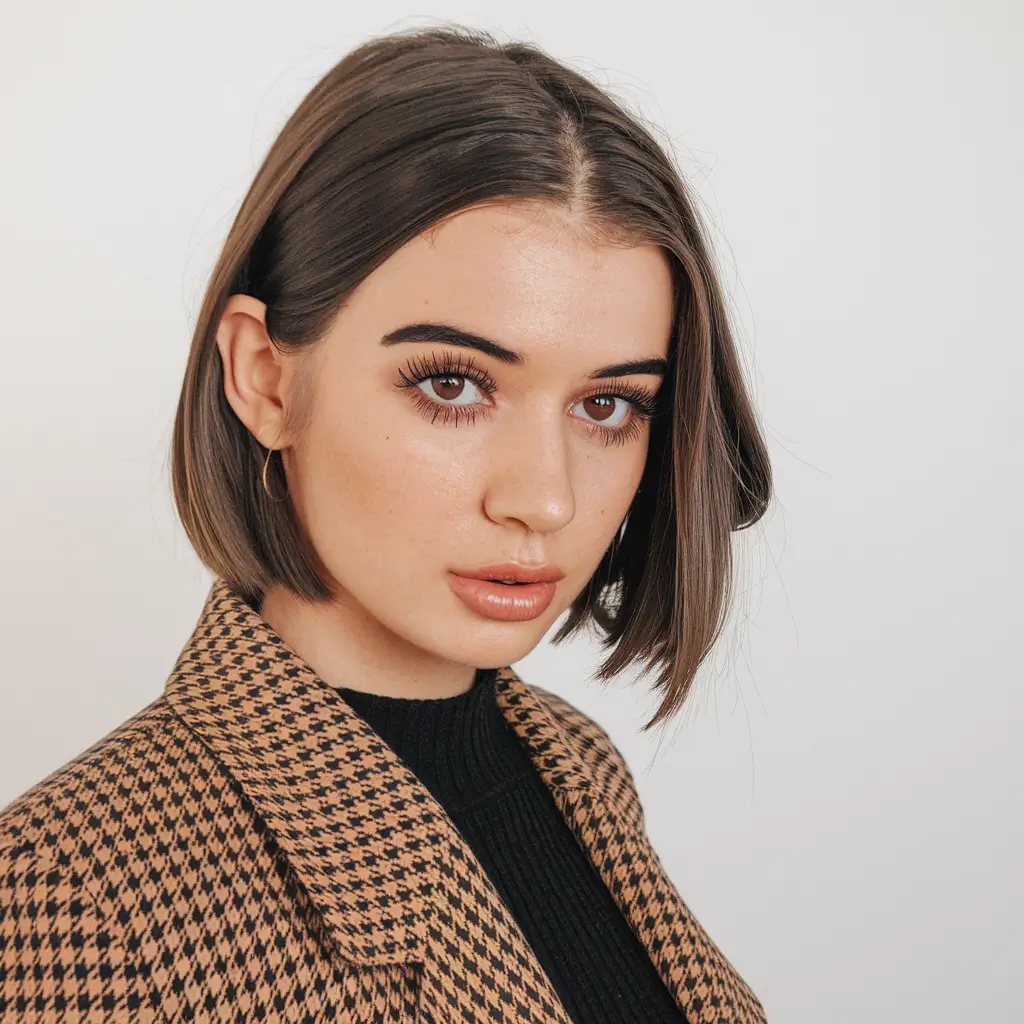 short hairstyle women fall colors Classic Chic Bob with Center Part