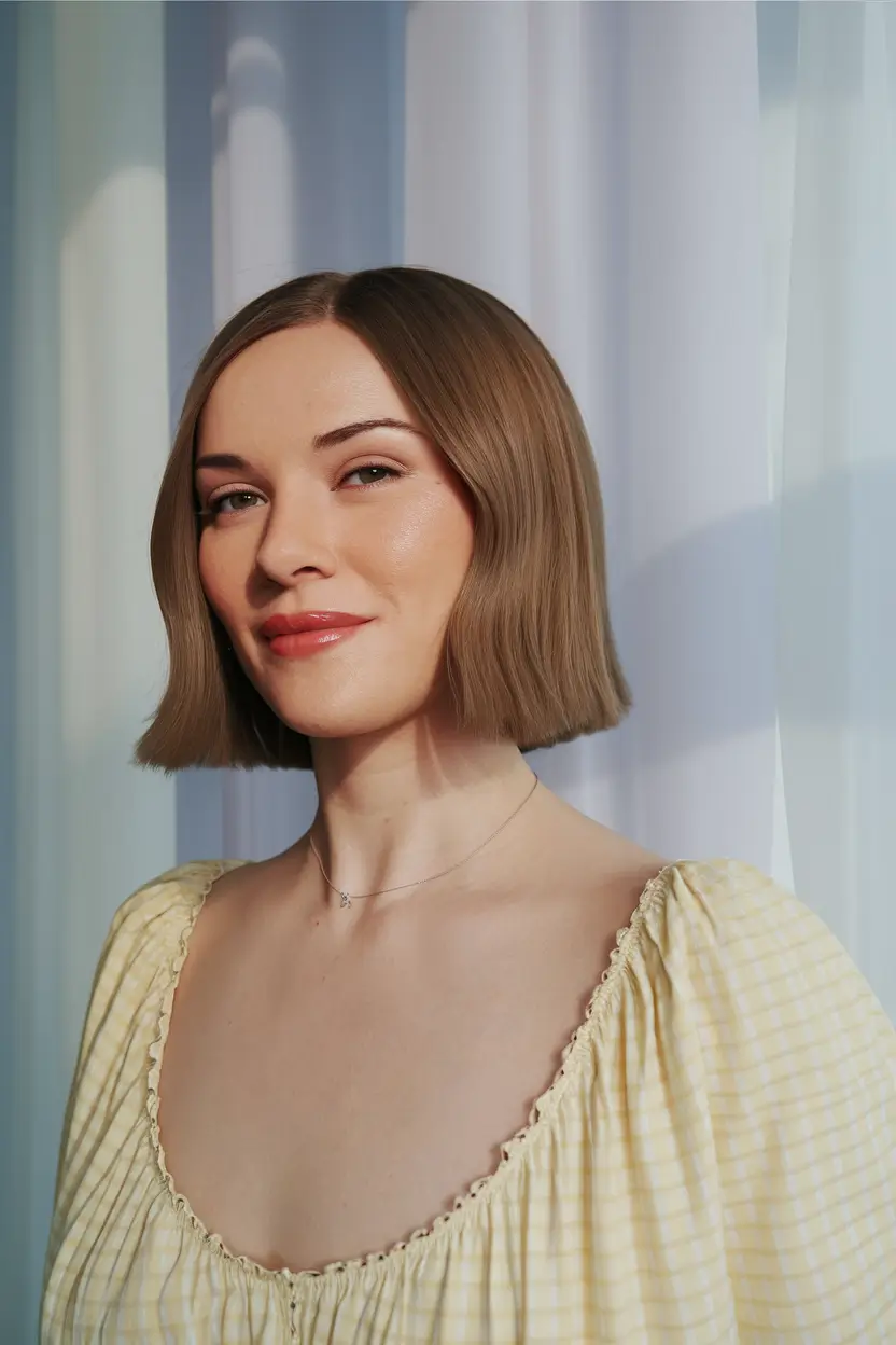 medium fall hairstyle short hair Vintage-Inspired Soft Edge Bob