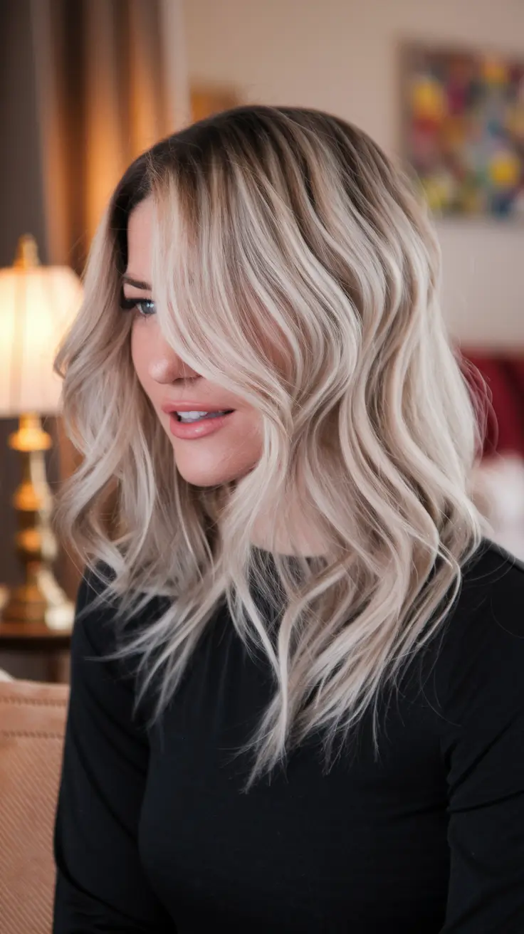 Must-Try Fall Blonde Hair Colors for 2025 – Smoky Beige Waves with Lived-In Roots