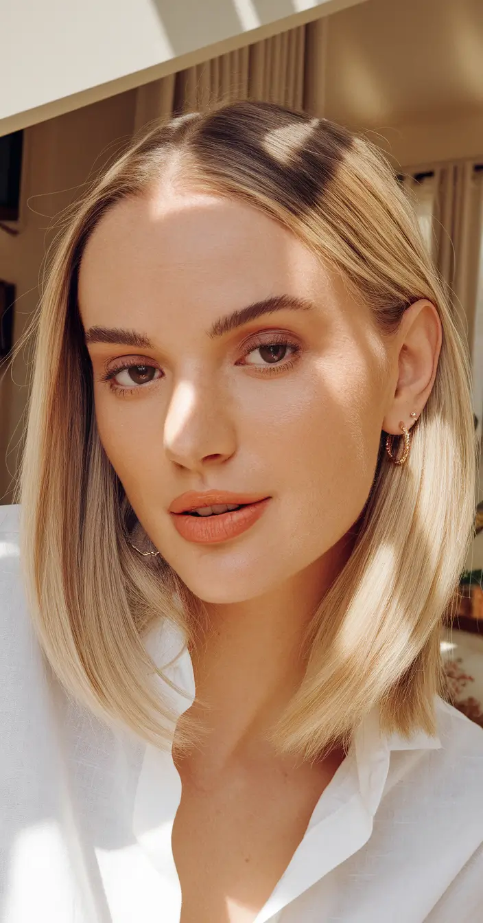 Must-Try Fall Blonde Hair Colors for 2025 – Classic Shoulder-Grazing Honey Bob