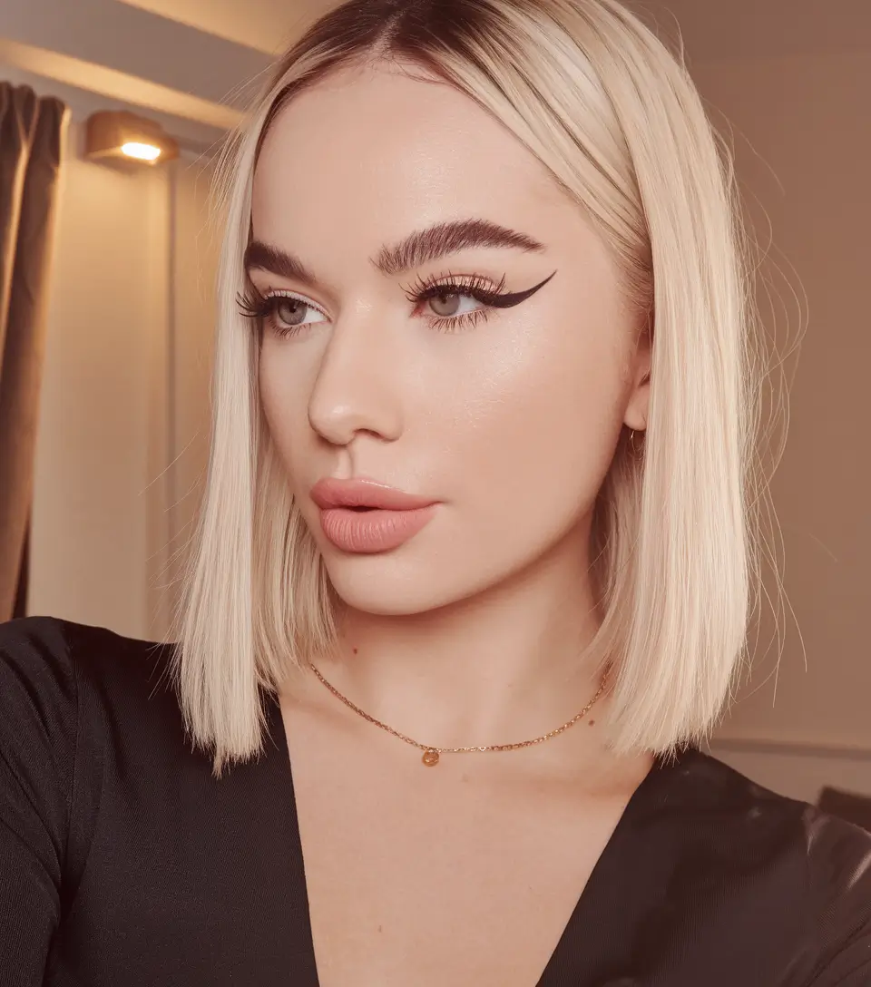 Must-Try Fall Blonde Hair Colors for 2025 – Silky Vanilla Blunt Bob