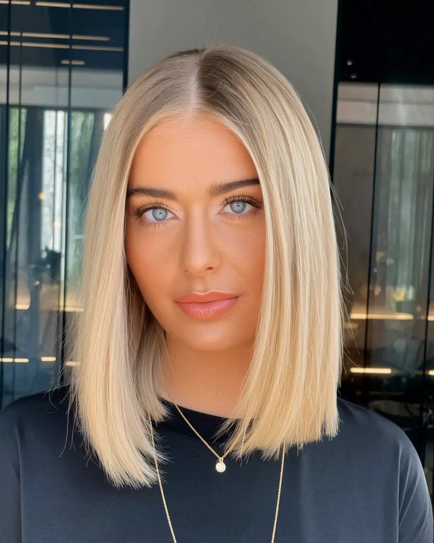 Must-Try Fall Blonde Hair Colors for 2025 – Polished Neutral Blonde Lob