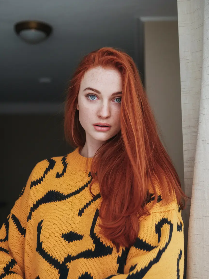 fall red hair color Straight Fiery Layers with a Side Flip
