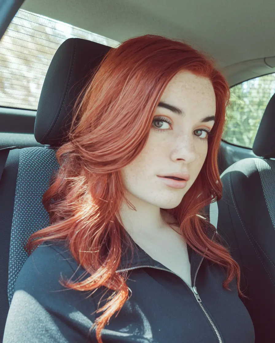 fall red hair color Windswept Rosewood Curls for Casual Romance