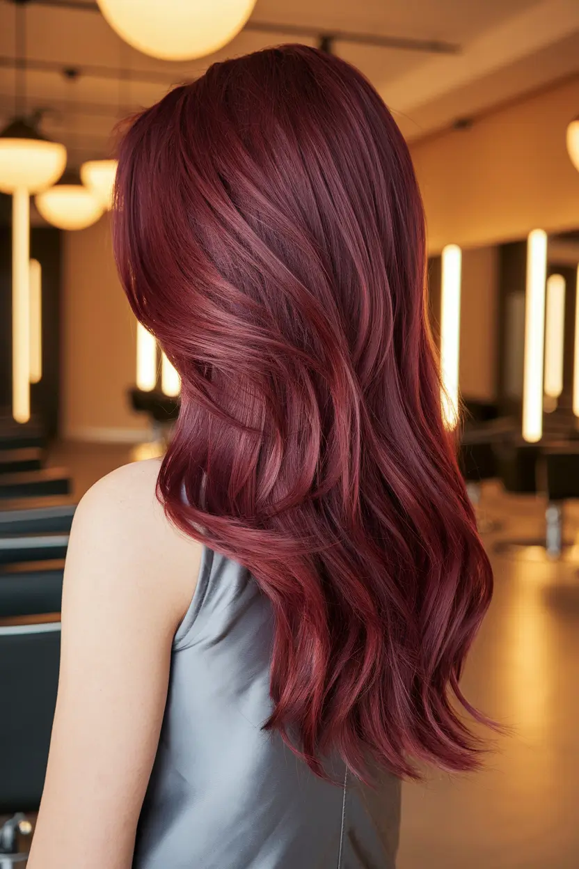 fall red hair color Layered Cranberry Luxe