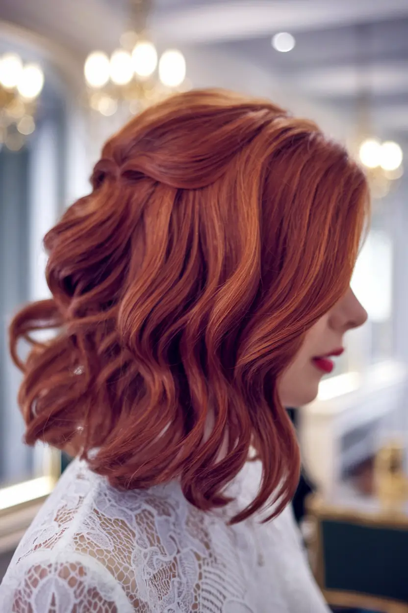 fall red hair color Soft Pumpkin Spice Waves