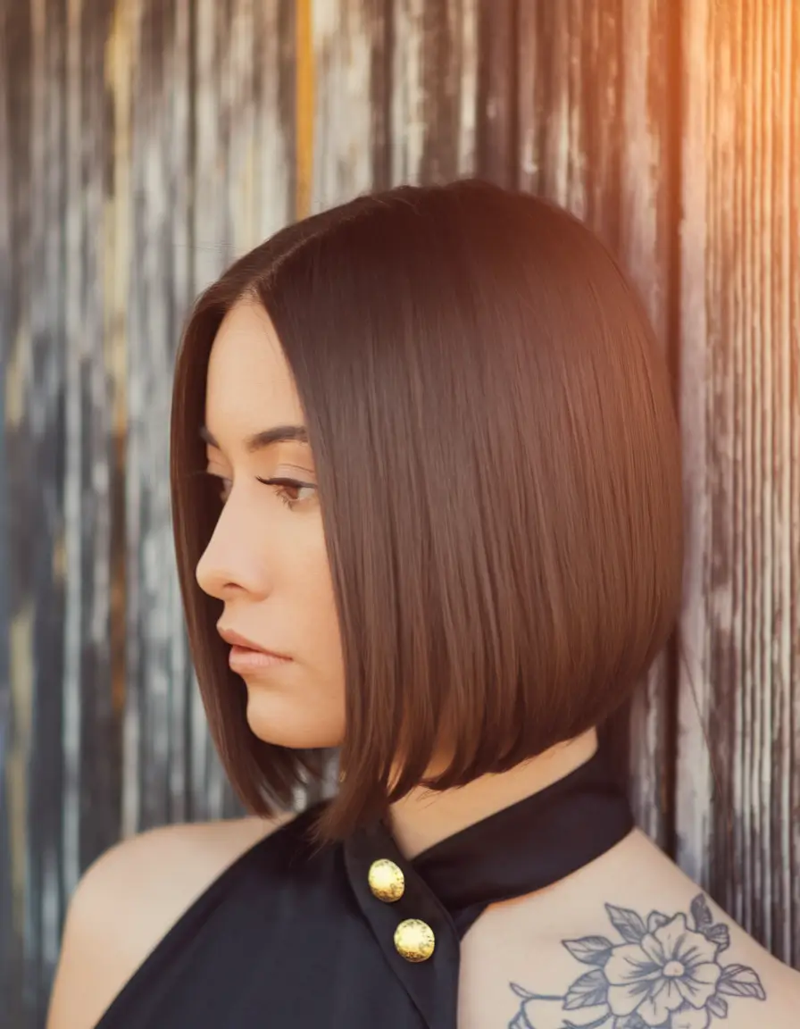 fall short haircuts for women Sleek Cinnamon A-Line Bob