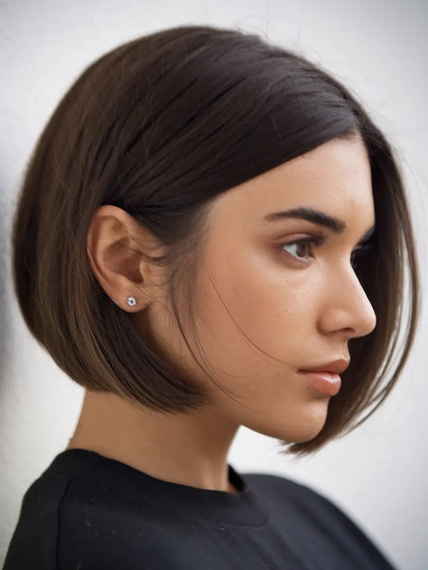 fall short haircuts Classic Chin-Grazing Blunt Bob