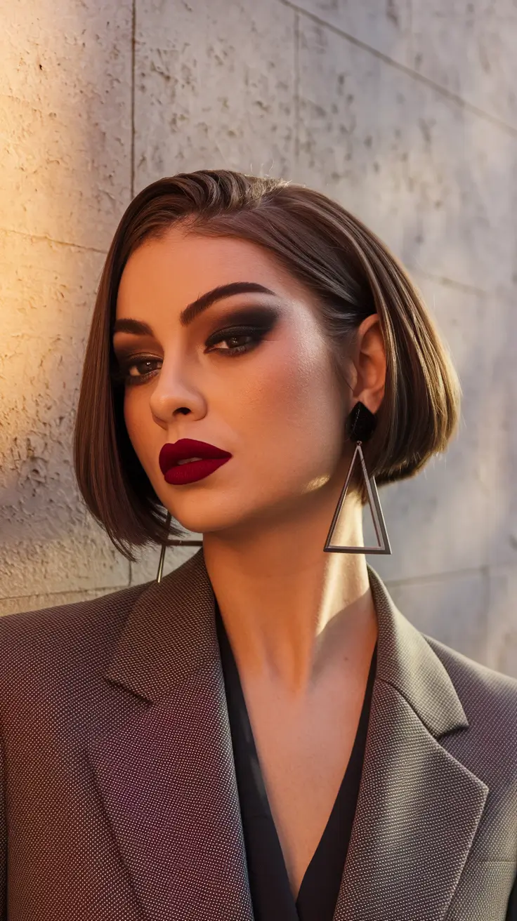 fall short haircuts Power Bob with a Luxe Finish