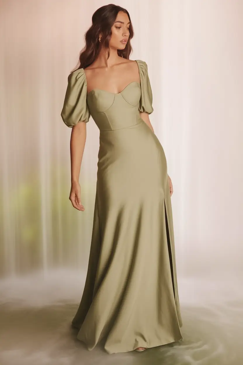 october wedding guest outfits Soft Sage Elegance with a Modern Twist